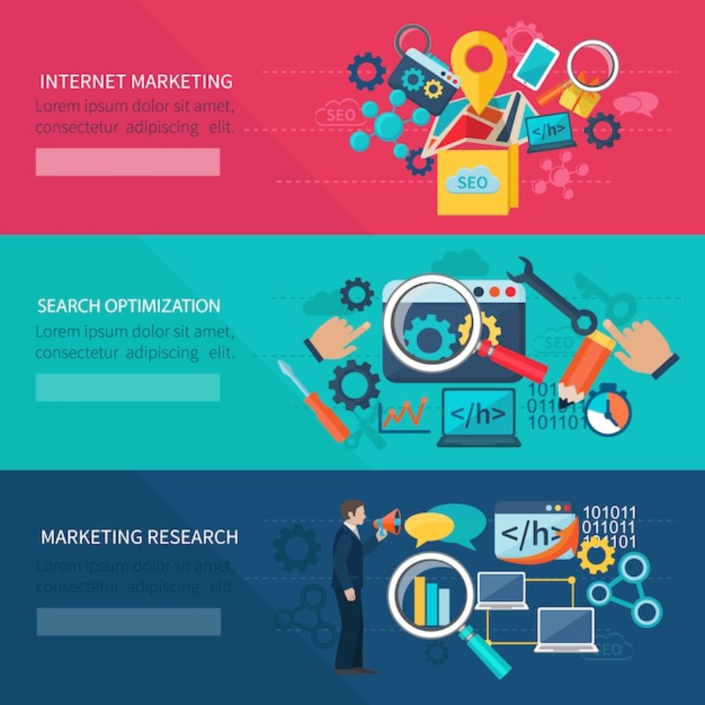 SEO營銷橫幅集與互聯(lián)網搜索優(yōu)化元素 助力網絡銷售的利器